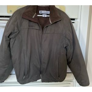 Columbia men’s light green winter jacket.